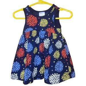 Hanna Andersson printed navy sleeveless dress size 12-18 months #752